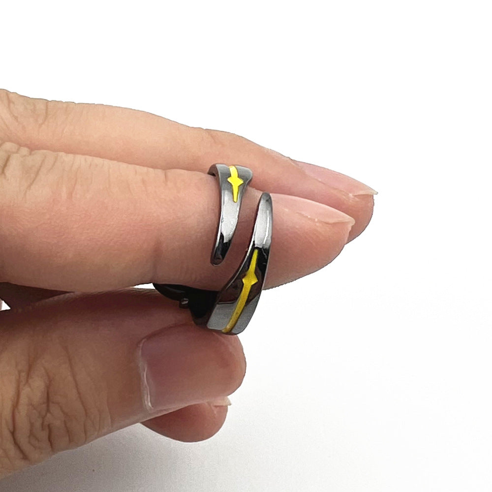 "Lelouch Lamperouge Vi Britannia Signature Black Knights Ring Ornament - Alloy, geometric shape, purple with rhinestones."