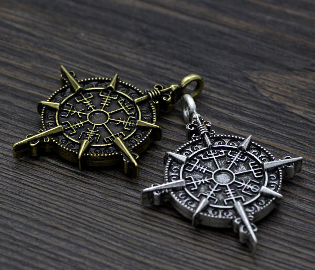 "Luminara Unduli inspired Odin Lance pendant necklace. Alloy material, ancient silver or bronze color, leather rope chain 58CM."