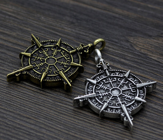 "Luminara Unduli inspired Odin Lance pendant necklace. Alloy material, ancient silver or bronze color, leather rope chain 58CM."