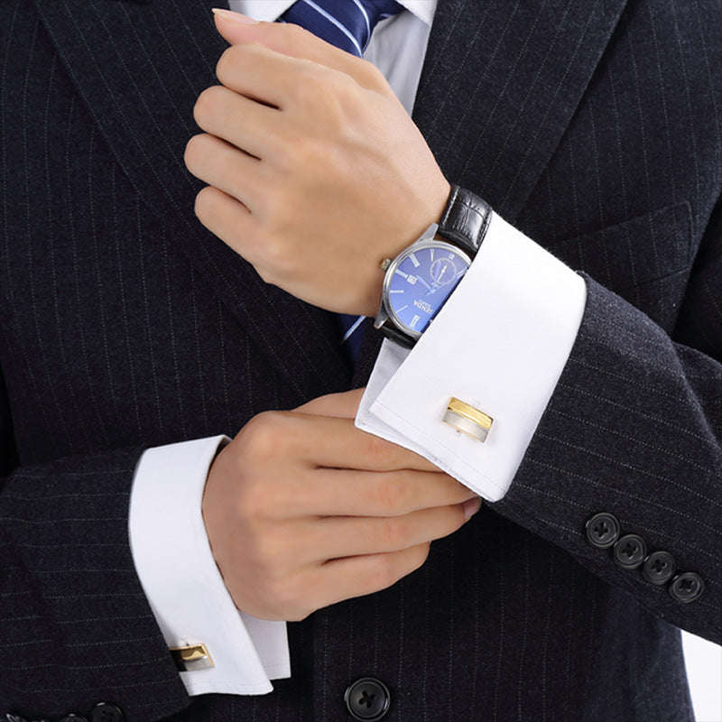 French-Style Two-Tone Metal Cufflinks for Men | Roljord Roljord