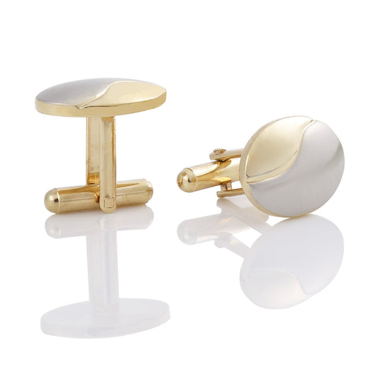 'Two-Tone Gold Brushed Men's Cufflinks| Roljord" Roljord