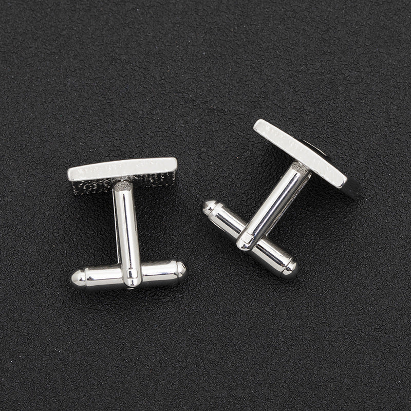 "Elegant French Cufflinks - High-Quality Enamel Black Square Cufflinks | European & American Accessories" Roljord