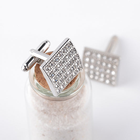 "Refined Square Diamond Cufflinks for Men - French Cufflinks |Roljord" Roljord