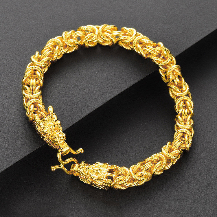 Men's Gold-Plated Necklace and Bracelet Set – Fashion Fabric Design