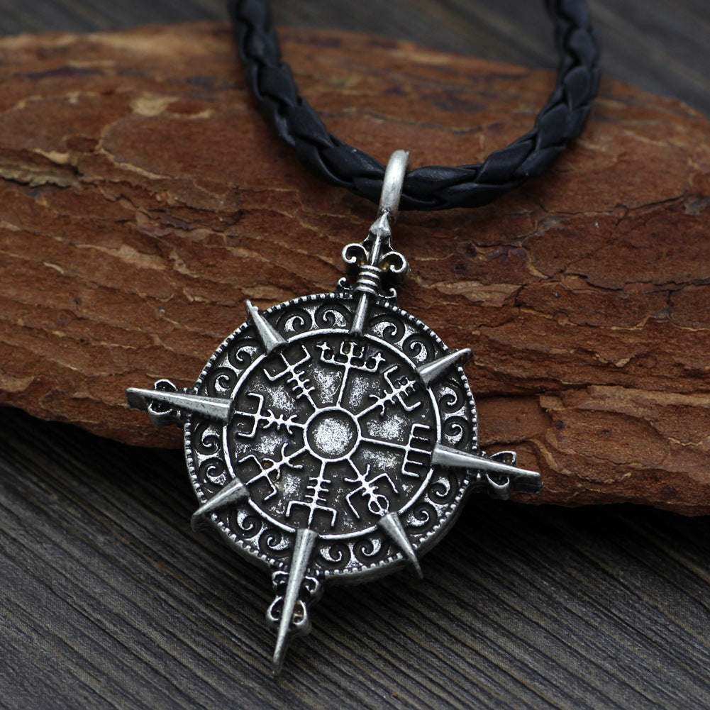 "Luminara Unduli inspired Odin Lance pendant necklace. Alloy material, ancient silver or bronze color, leather rope chain 58CM."