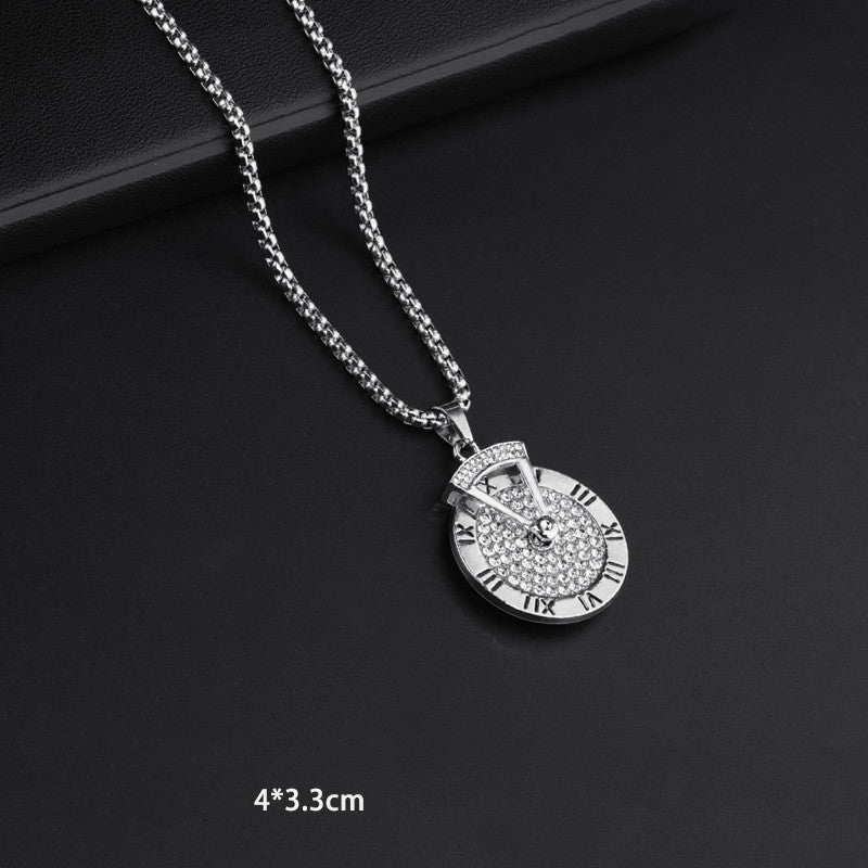 Rotatable Titanium Steel Pendant Necklace for Men