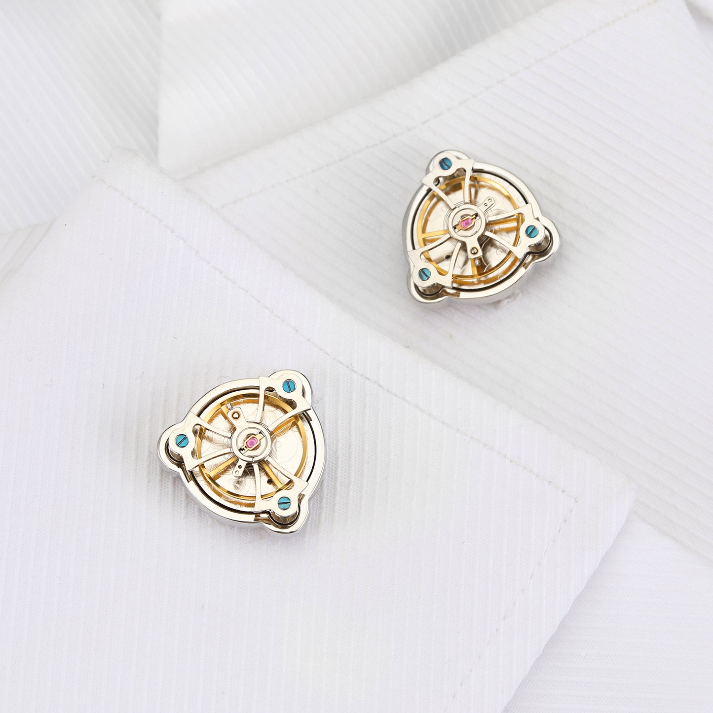 Tourbillon French Cufflinks - Timepiece Elegance | Roljord Roljord