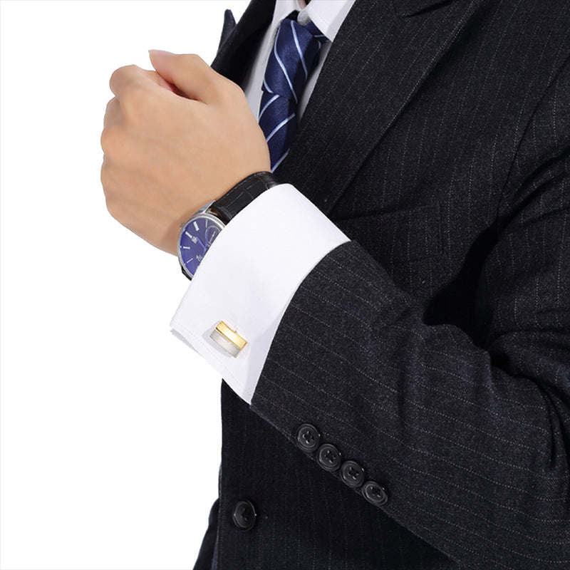 French-Style Two-Tone Metal Cufflinks for Men | Roljord Roljord