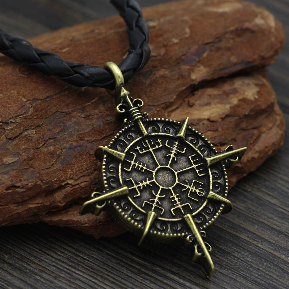 "Luminara Unduli inspired Odin Lance pendant necklace. Alloy material, ancient silver or bronze color, leather rope chain 58CM."