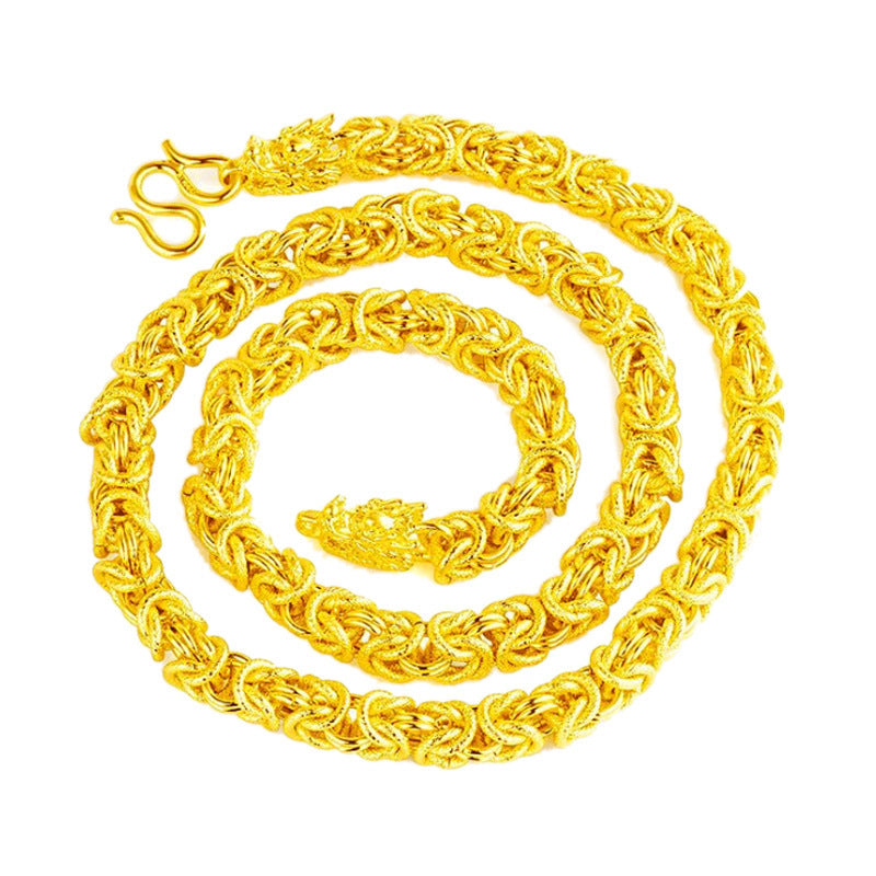 Men's Gold-Plated Necklace and Bracelet Set – Fashion Fabric Design