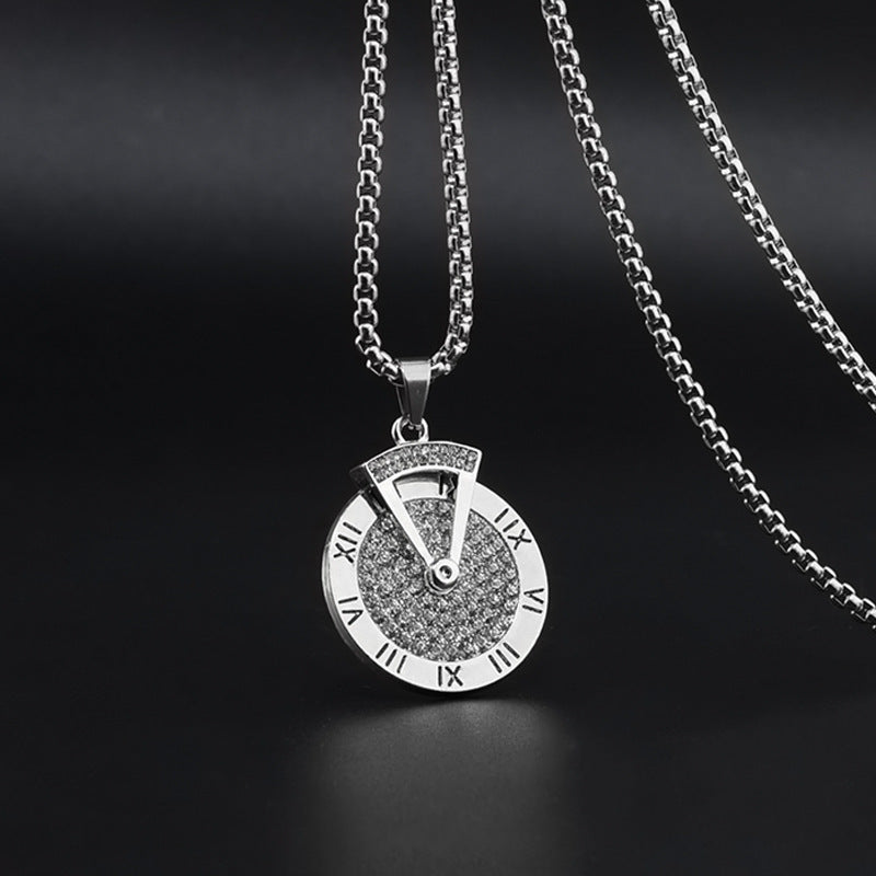 Rotatable Titanium Steel Pendant Necklace for Men