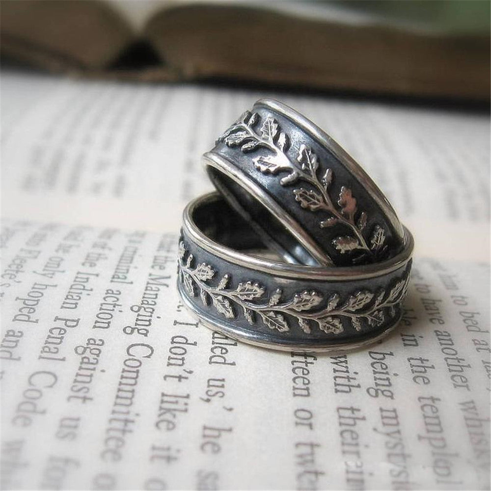 "Nature's Leafy Charm - Retro Leaves European and American Fashion Rings for Men and Women" Roljord