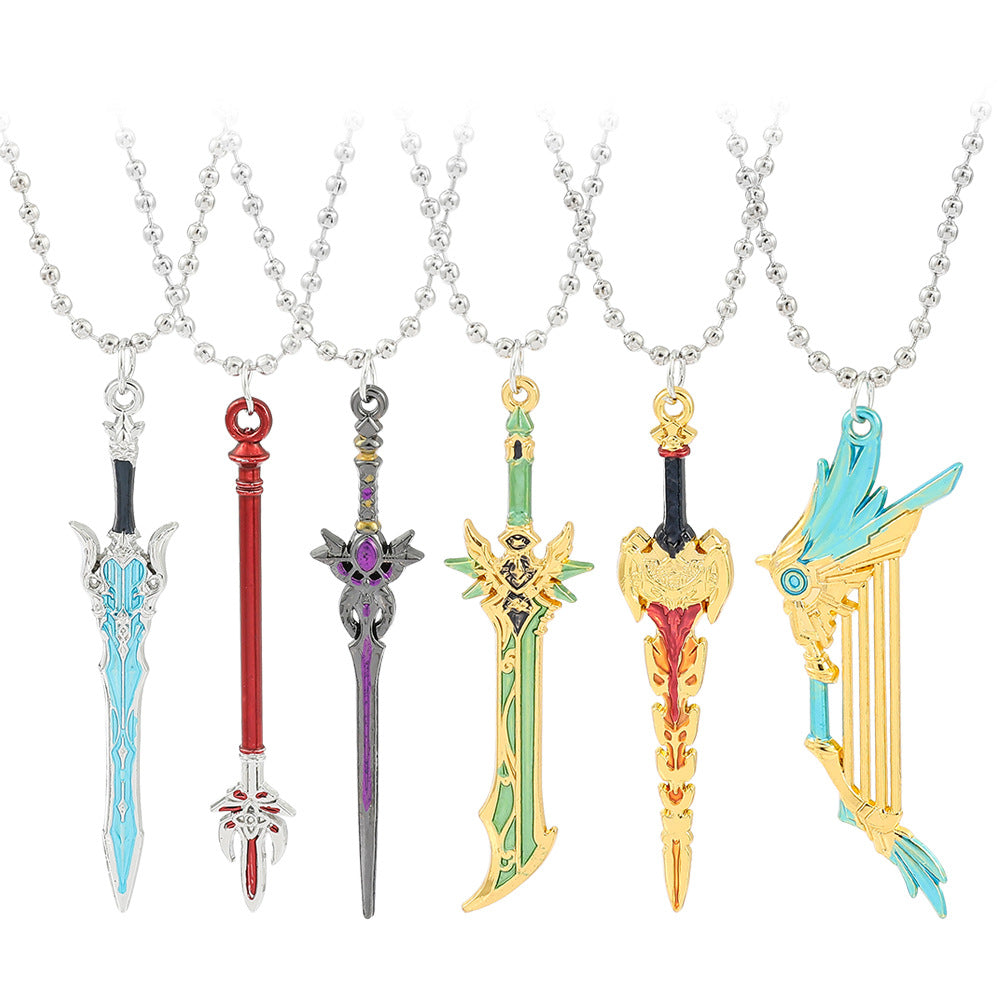 "Seven Sins Meliodas Sword Necklace: Fashionable Versatile Pendant Jewelry - Elevate your style with this trendy sword pendant"