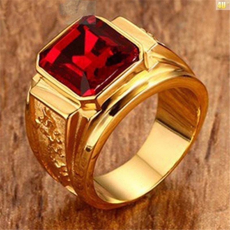 "GoldenEra Men's Vintage Gold Diamond Fashion Ring" - Roljord