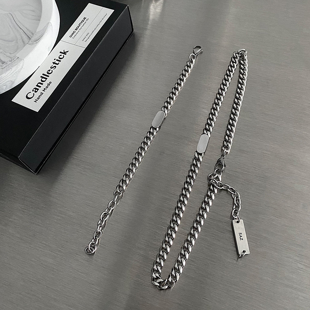 Sleek Titanium Steel Hip-Hop Necklace for Men