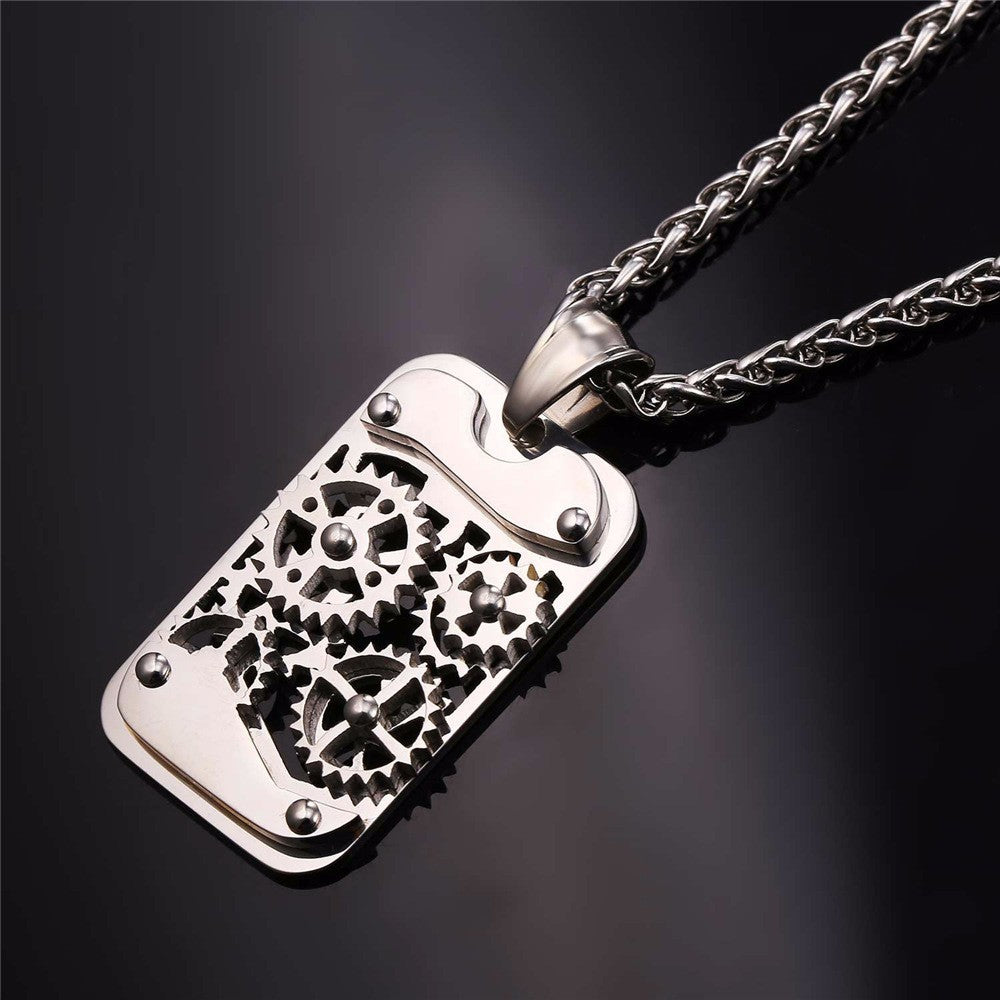 Geometric Titanium Steel Unisex Pendant Necklace