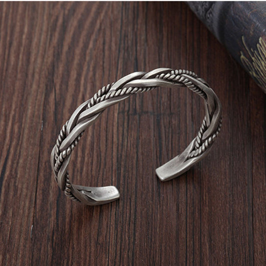 Twist Wave Woven Metal Bracelet for Men