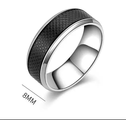 "EuroSteel Black Titanium Men's Ring" Roljord
