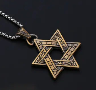 "Heritage Hexagram Titanium Pendcant - Symbolic Titanium Steel Necklace for USA & Canada" Roljord