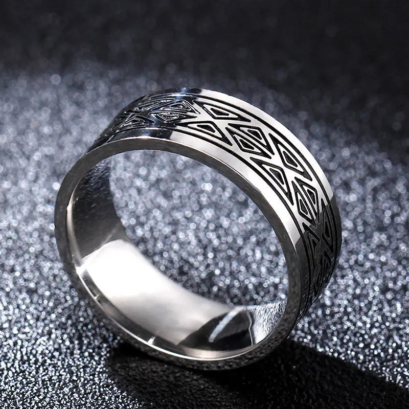 "Titanium Triangle Ring - 8mm Stainless Steel Men's and Women's Fashion Ring" Roljord