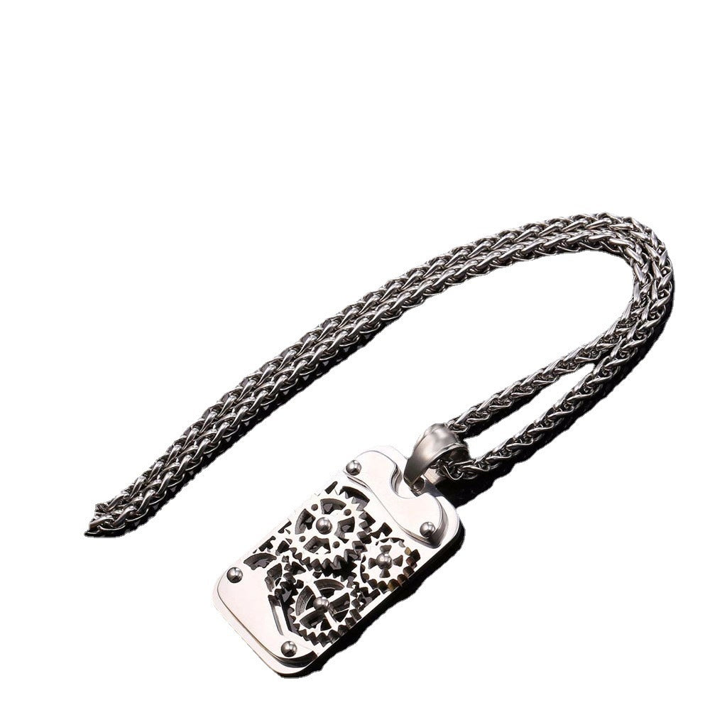 Geometric Titanium Steel Unisex Pendant Necklace