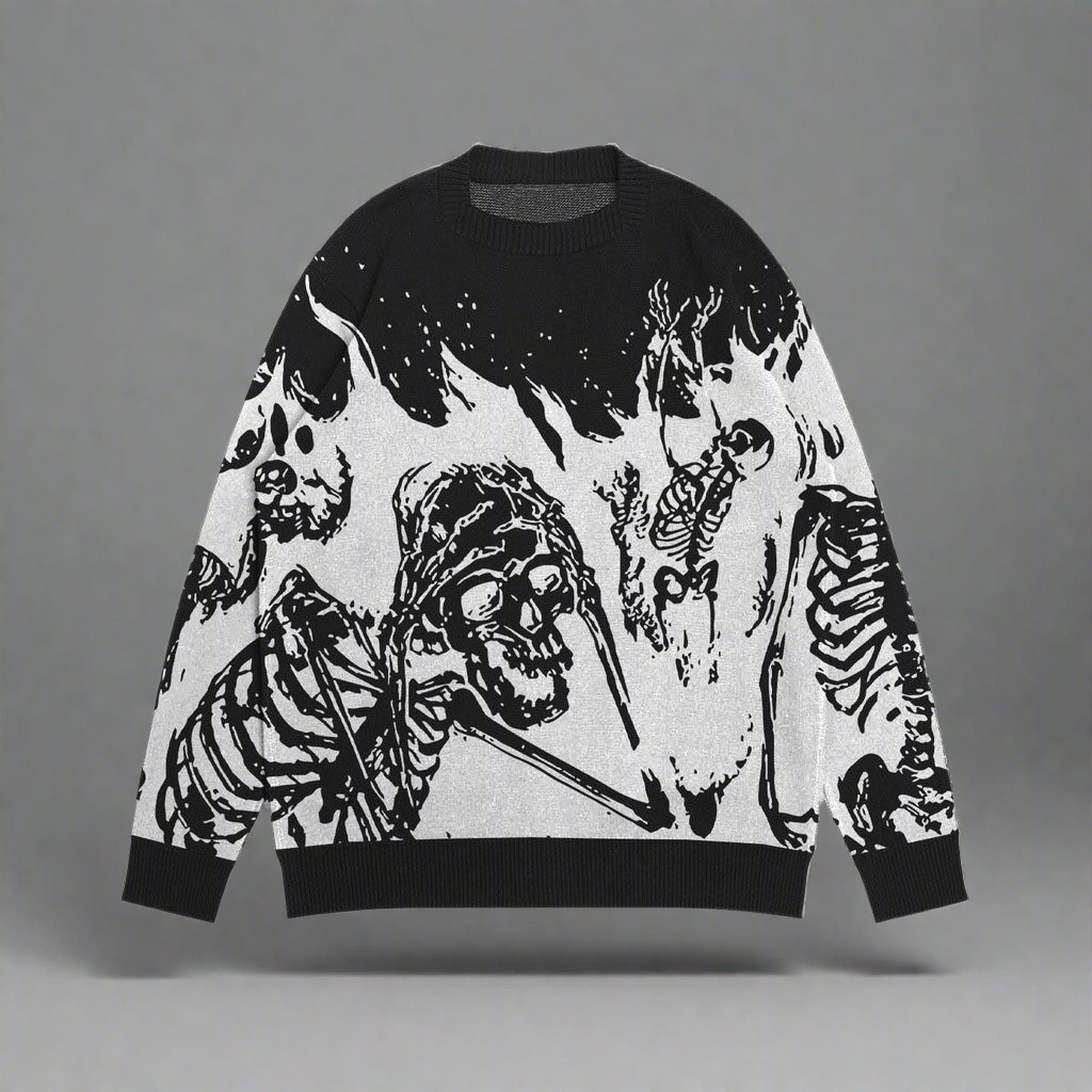 "Flame Skull Chill Sweater"