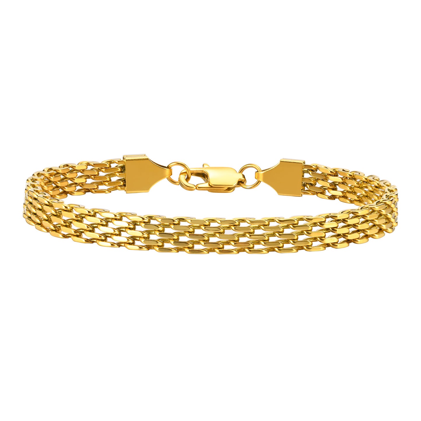 "GoldWeave: Luxe Mesh Bracelet"