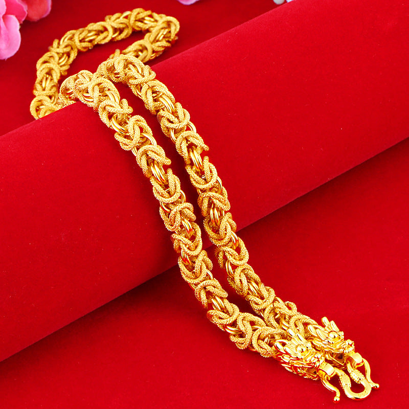 Men's Gold-Plated Necklace and Bracelet Set – Fashion Fabric Design