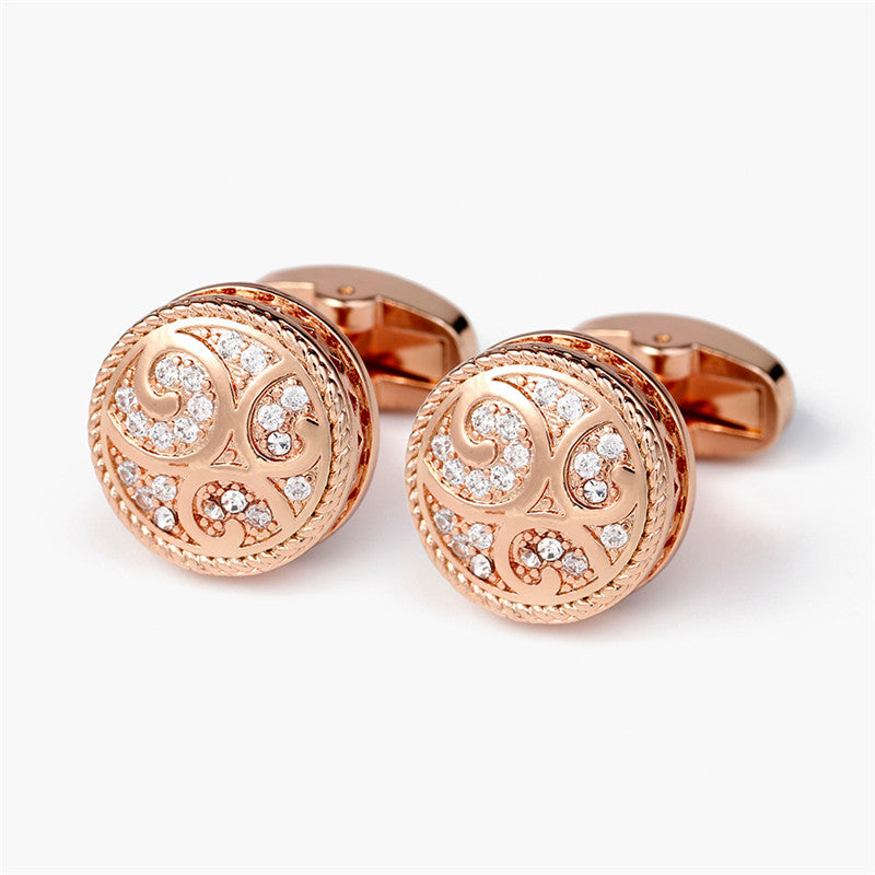 "DiamondRetroRound Metal Cufflinks for Men | Roljord" Roljord